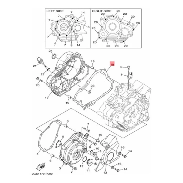 Empaquetadura Tapa Embrague Yamaha Fz16 Fzn150 Original 3