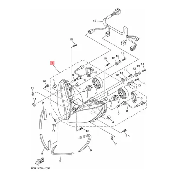 Foco Faro Delantero Yamaha R15 V2 Original 5