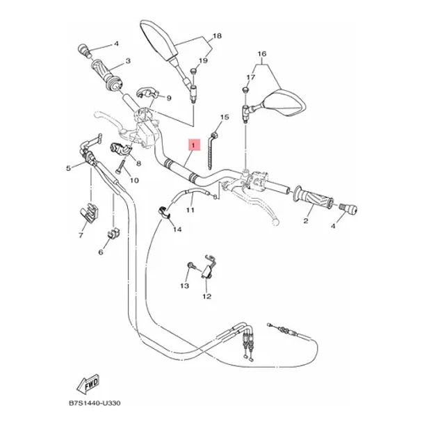 Manubrio Manillar Yamaha Mt07 2018 - 2020 Original 2