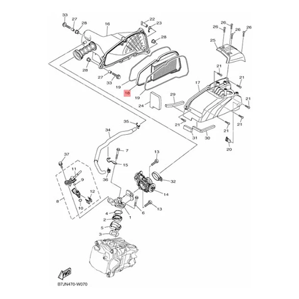 Filtro De Aire Yamaha Cygnus Ray Zr Original 5