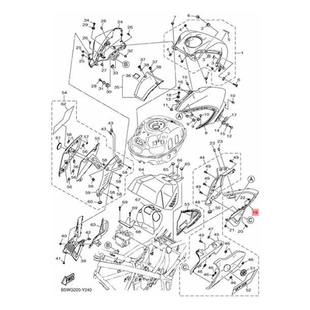 Deflectores De Aire Izquierdo Carenado Lateral Mt03 Original 7