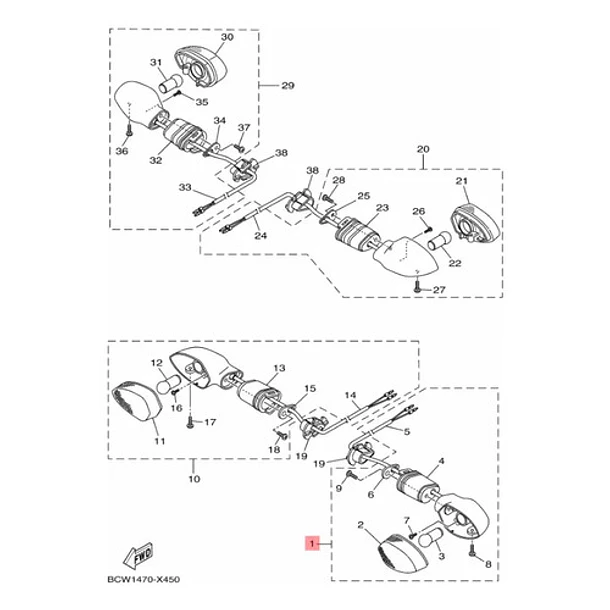 Intermitente Delantero Izquierdo Yamaha R15 V4 Original 4
