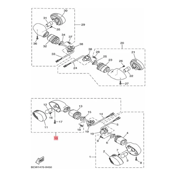 Intermitente Delantero Derecho Yamaha R15 V4 Original 4