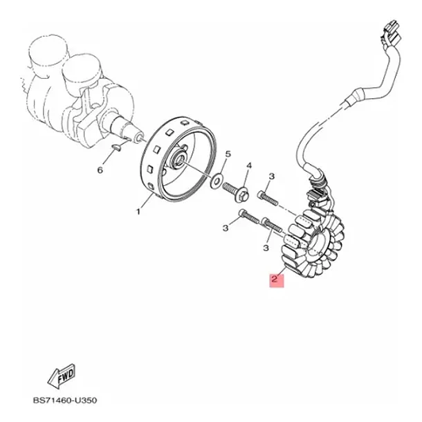 Bobina De Estator Yamaha R3a - Mt03a Original 3