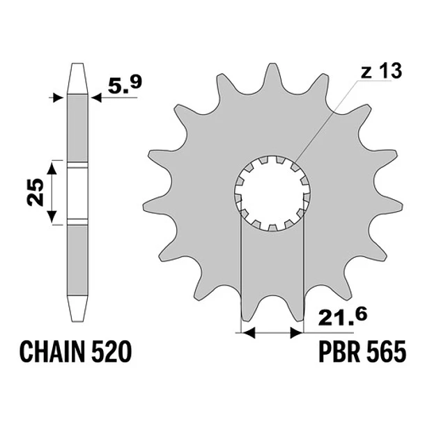 Piñón Ataque Transmisión Yamaha Mt03 Mt03a R3 R3a Pbr Italia 3