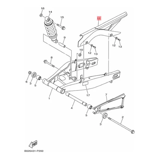 Cubre Cadena Yamaha R3 R3a Mt03 Mt03a Original 8