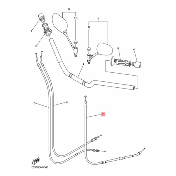 Piola De Embrague Yamaha Xj6n Original 3