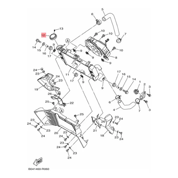 Tapa De Radiador Yamaha R3 R3a Mt03 Mt03a Original 5