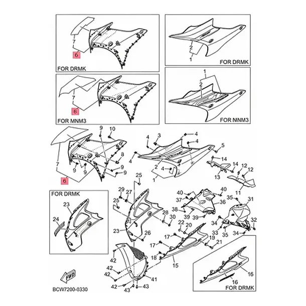 Carenado Superior Derecho Yamaha R15 V4 Original 1