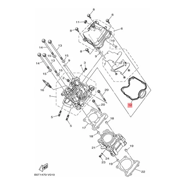 Empaque Tapa De Válvula Yamaha R15 V3 V4 Original 4