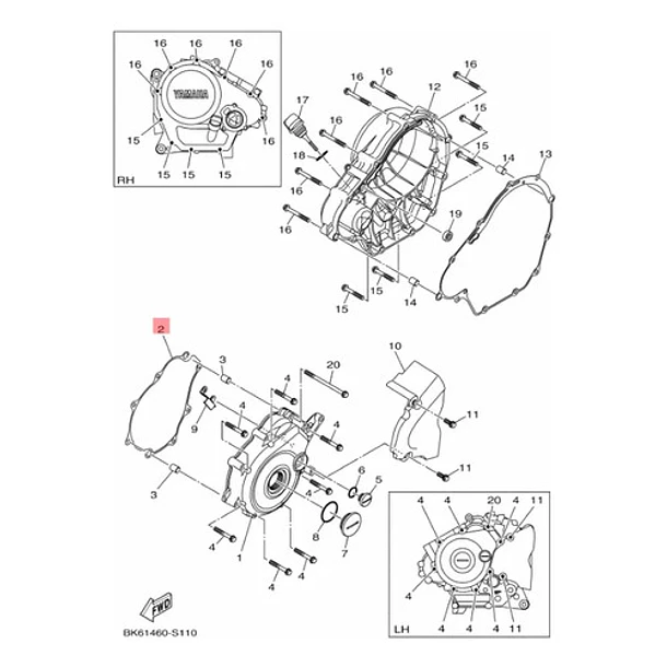 Empaquetadura Tapa Carter Izq. Yamaha R15 V3 V4 Original 3