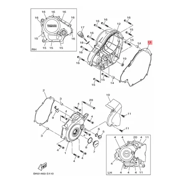 Empaquetadura Tapa Carter Derecho Yamaha R15 V3 V4 Original
