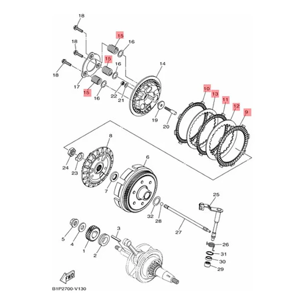 Kit De Embrague Completo Para Moto Yamaha R15 V3 Original