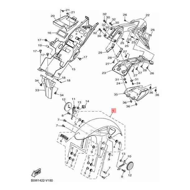 Tapabarro Delantero Negro Mate Yamaha Mt03a Original 4