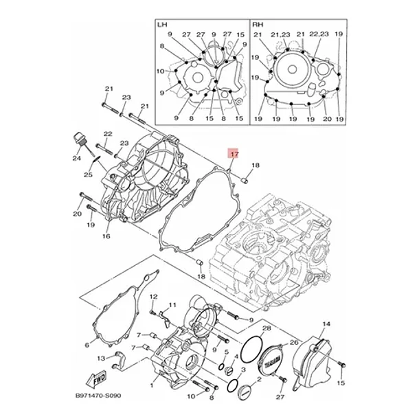 Empaquetadura Embrague Derecho Yamaha Fz25 Fz25a Original 3