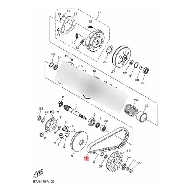 Correa Transmisión Yamaha Cygnus Ray Zr Original 4