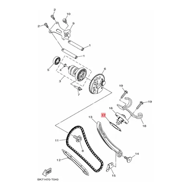 Empaque Tensor Cadena De Distribución Yamaha R15 V3 Original 2