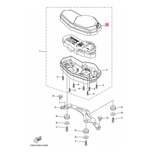 Tapa Caja Mica Velocímetro Yamaha R3/a Mt03/a Original 6