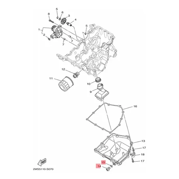 Golilla + Tapón De Drenaje Yamaha R3 R3a Mt03 Mt03a Original 5
