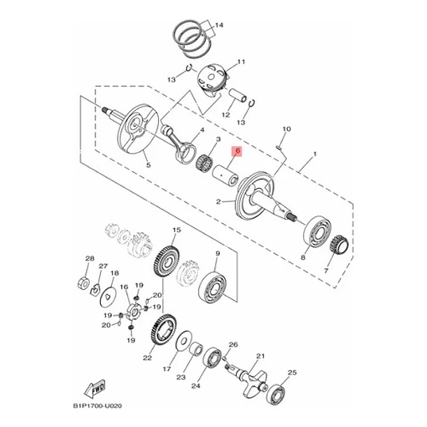 Bulón Pasador De Biela Para Yamaha Yzf-r15 V3 V4 Original 2