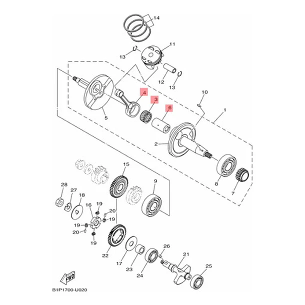 Kit Completo De Biela Yamaha Yzf-r15 V3 V4 Original 6