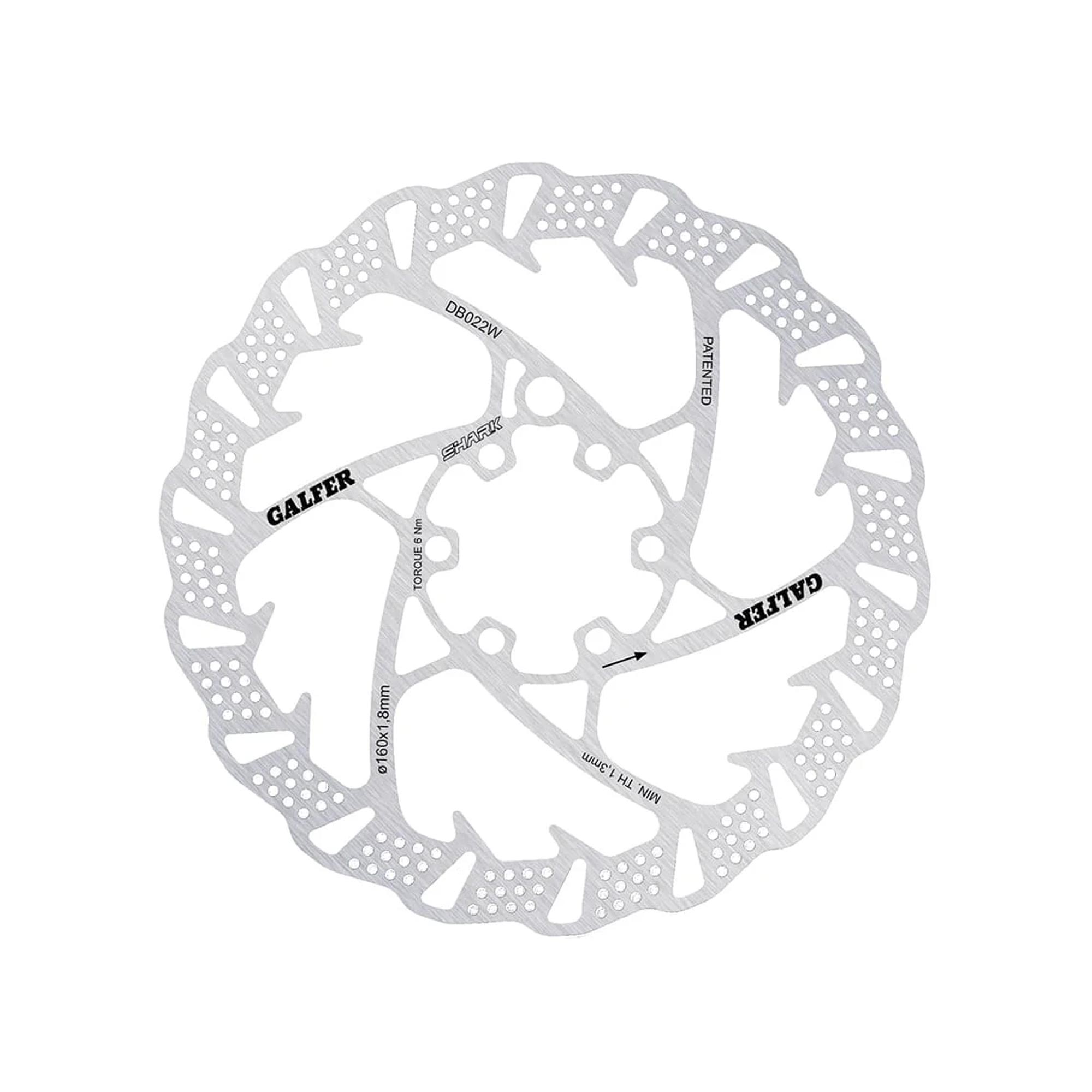 Galfer Disco de freno MTB Shark 160 x 1.8mm 6 pernos 1