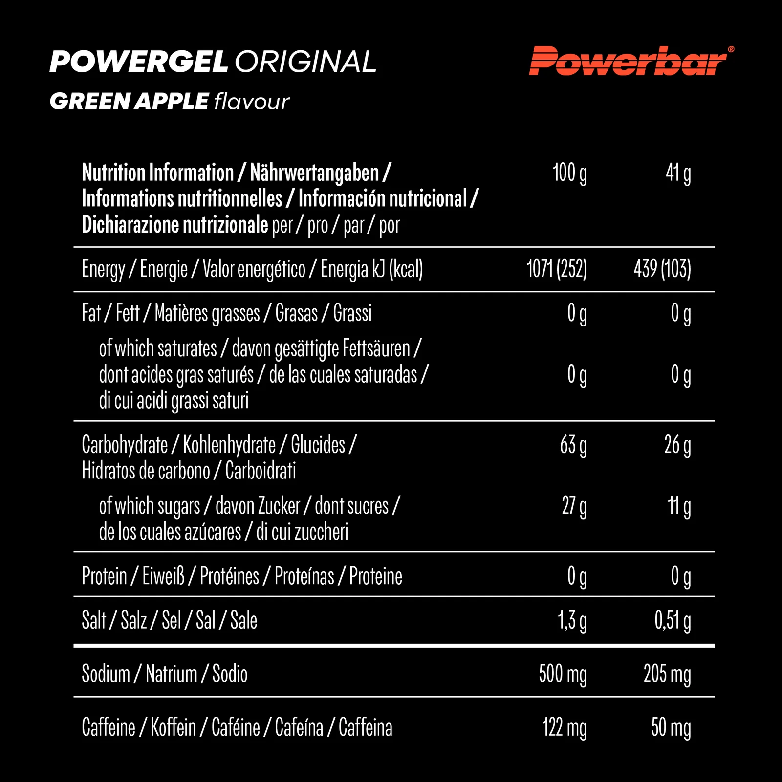 Powerbar GEL ORIGINAL GREEN APPLE 41gr con cafeína 2