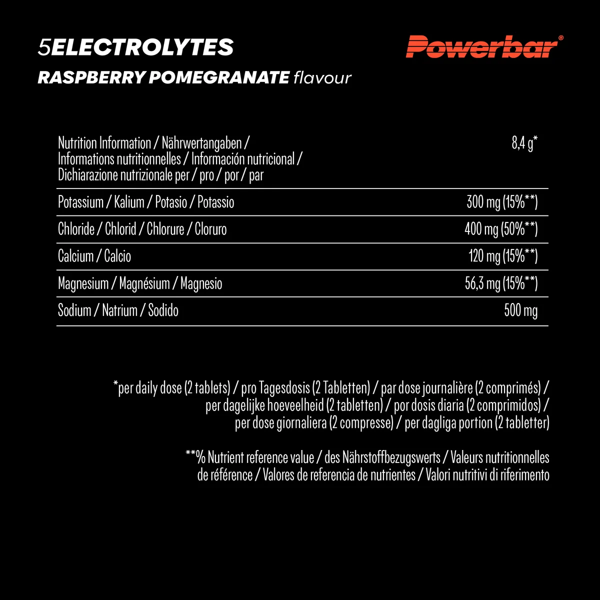 Powerbar TABLETAS 5 ELECTROLYTES RASPBERRY POMEGRANATE (10 unid) 2