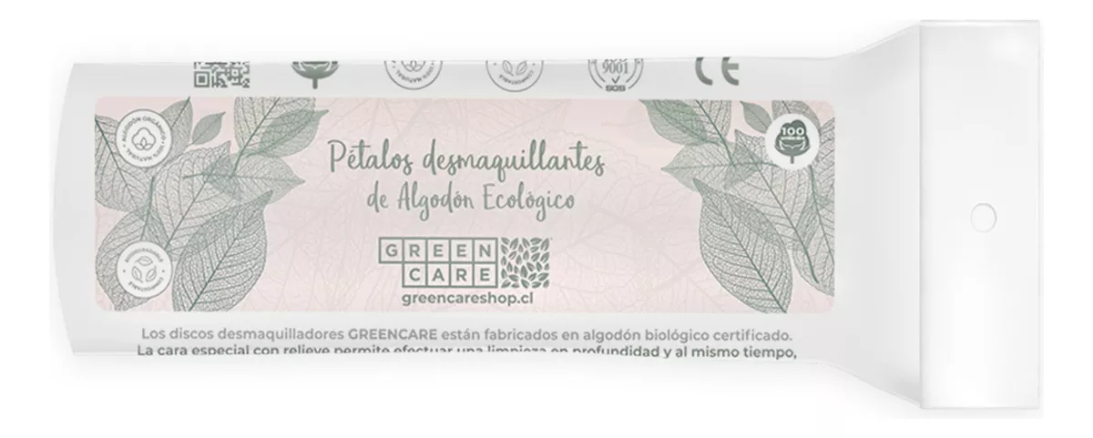 Pétalos Desmaquillantes Algodón Ecológico (100 Uds) - Greencare Momento de aplicación Día/Noche- Para Todo Tipo De Piel