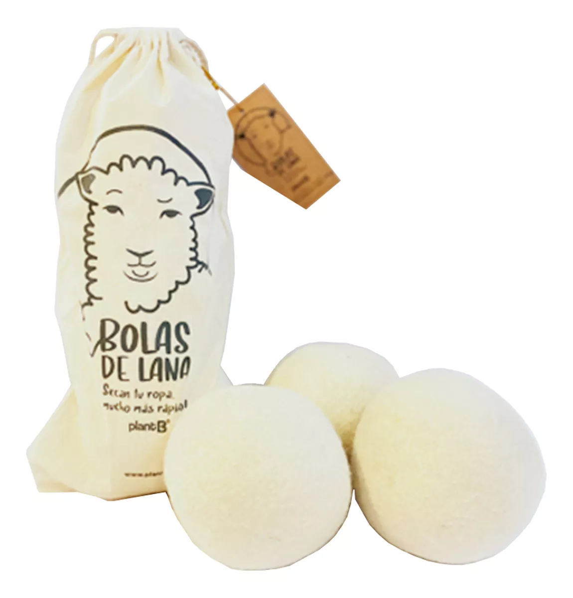 Bolas Para Secar Ropa 3 Unidades- Lana 100% natural de ovejas- Libre de químicos- PlantB