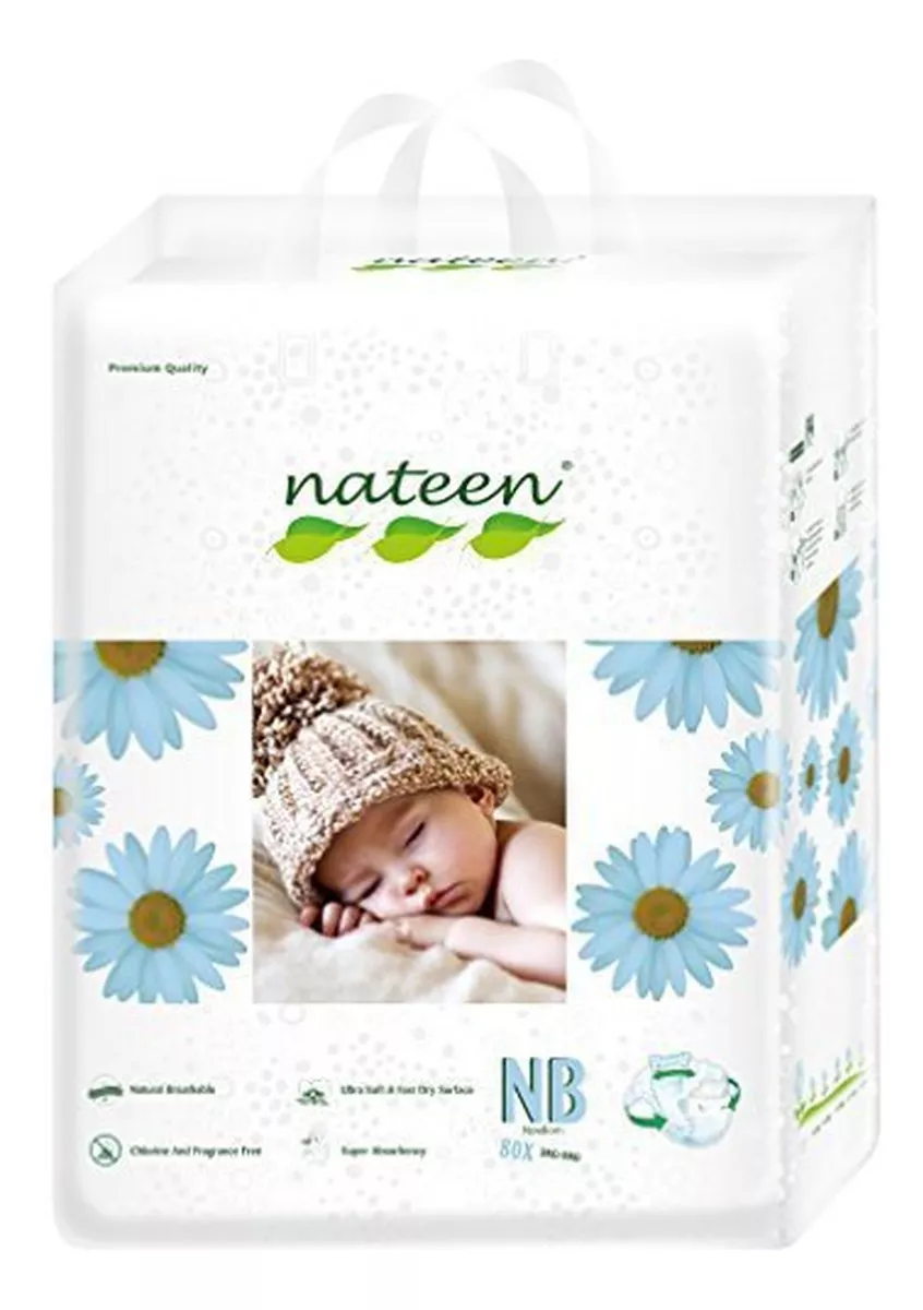 Pañales Ecológicos Talla RN (80 Uds) - Nateen