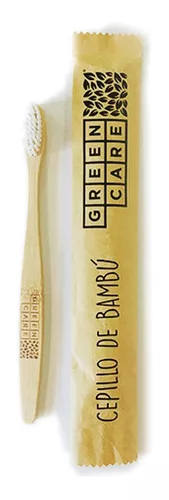 Cepillo De Dientes De Bambú Adulto Color Blanco- Cerdas de nylon libre de BPA- Biodegradables y Compostables- GreenCare