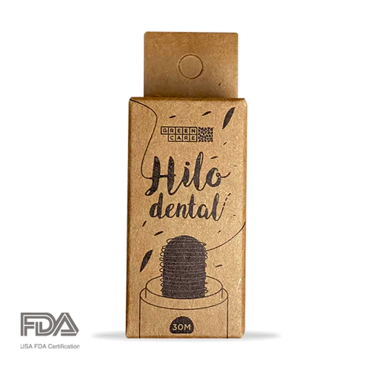 Hilo Dental Biodegradable de Bambú 30mts- Menta- Color Negro- Elaborado a base de bambú con cera natural de candelilla- 100% Biodegradable Eco-Friendly- Greencare