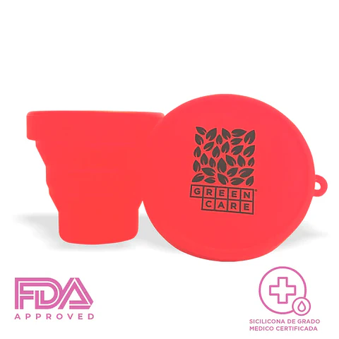 Copa Menstrual + Vaso Esterilizador- Capacidad 30 ml- De Silicona De Grado Medico- Greencare- Certificaciones: FDA- SGS