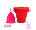 Copa Menstrual + Vaso Esterilizador- Capacidad 30 ml- De Silicona De Grado Medico- Greencare- Certificaciones: FDA- SGS