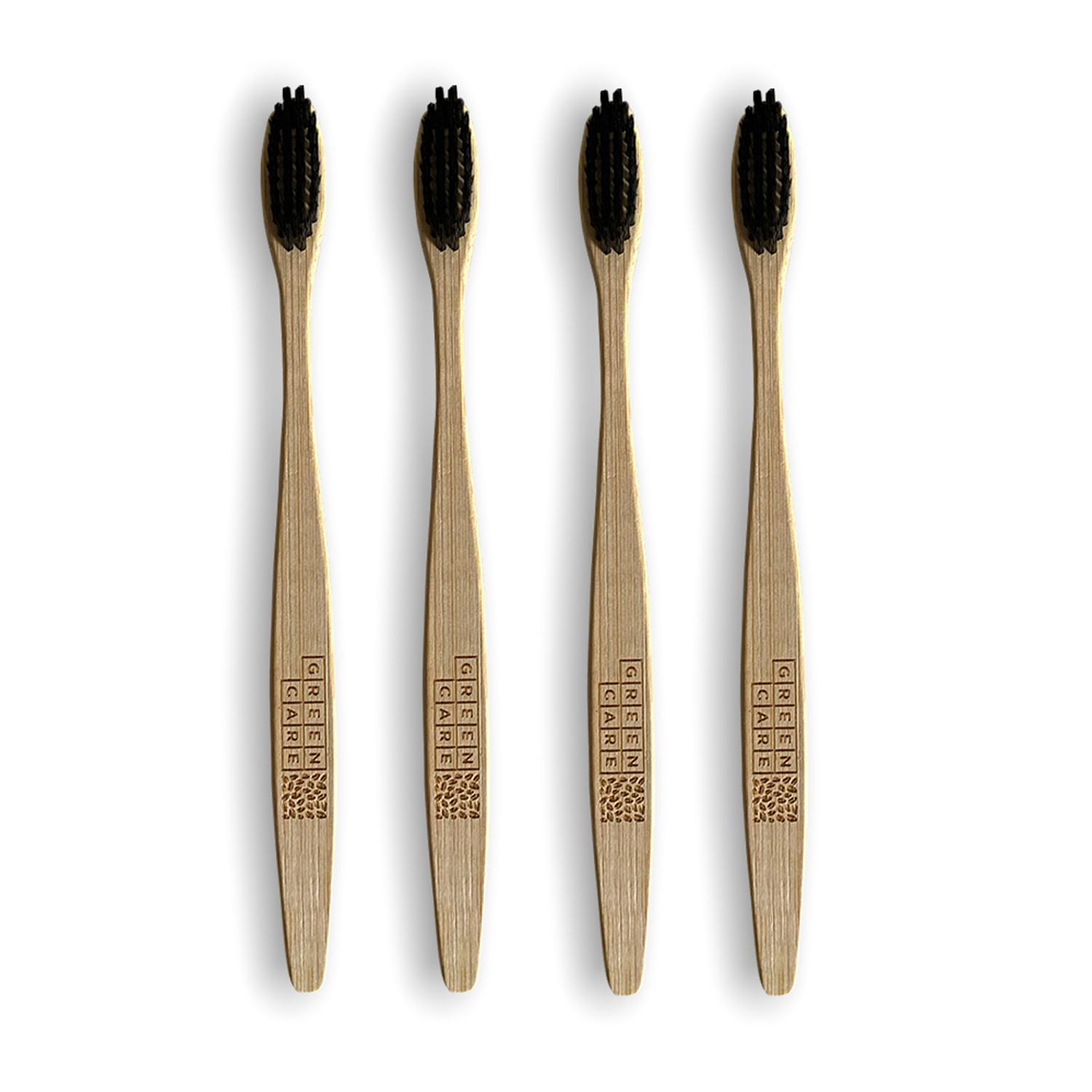 Cepillo Negro de Bambu para Adulto (4 unidades) - Greencare