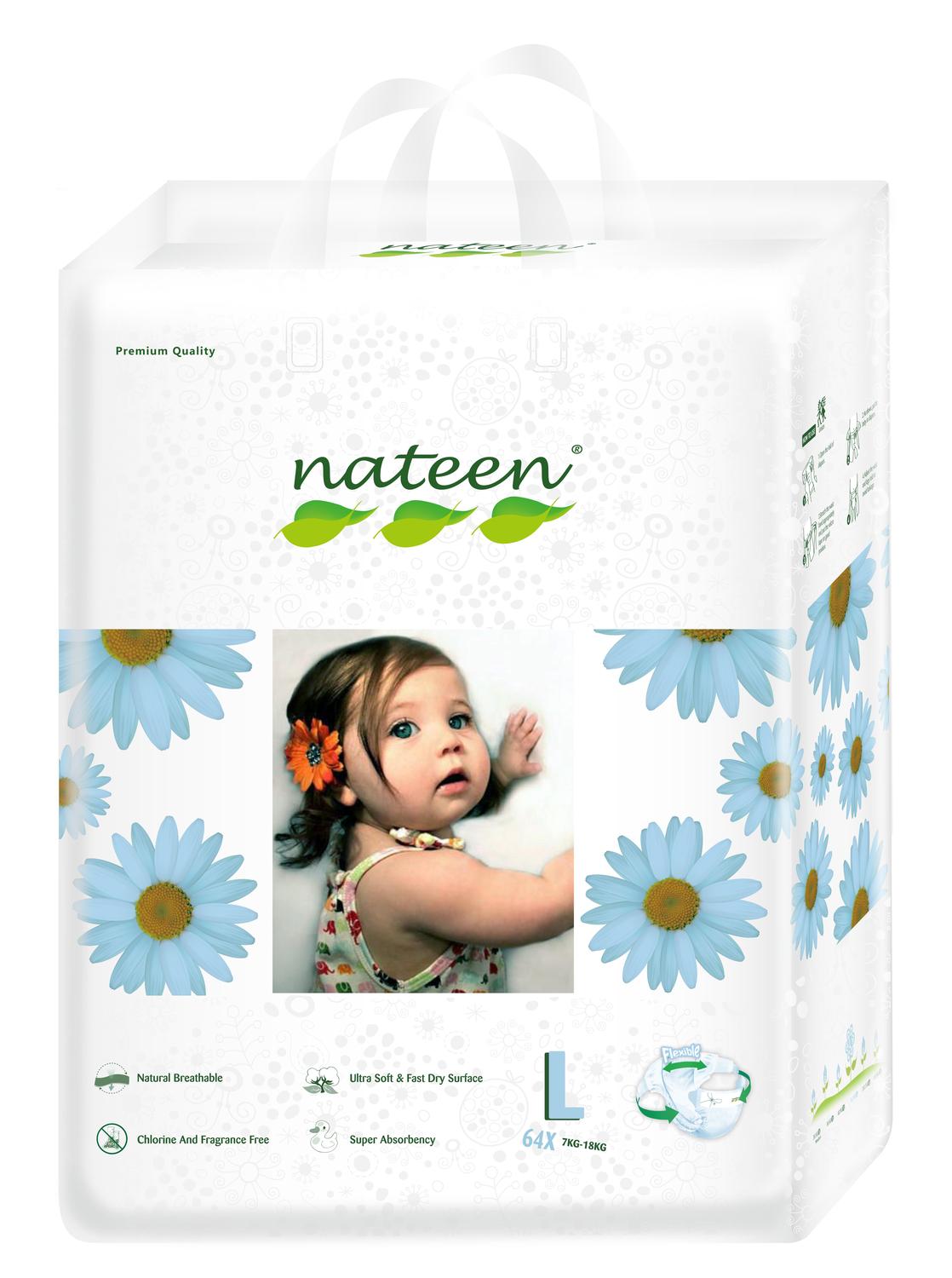 Pañales Ecológicos Talla L (64 Uds) - Nateen