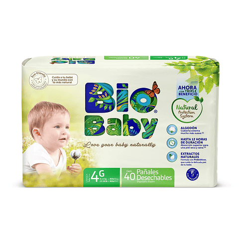 Pañales Ecológicos Talla 4 (40un) - Bio Baby