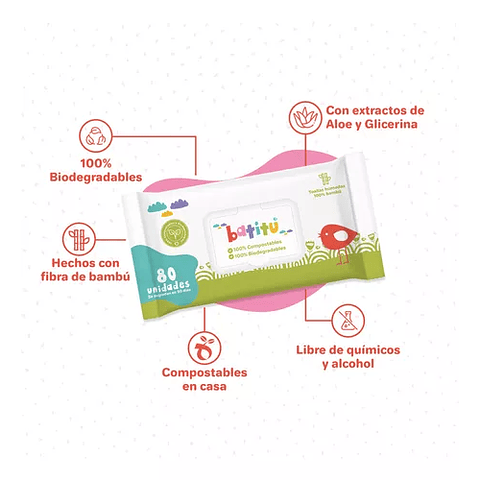 Caja Master de Toallitas Húmedas de Bambú - 100% Biodegradables - 10 paquetes (800 Un)