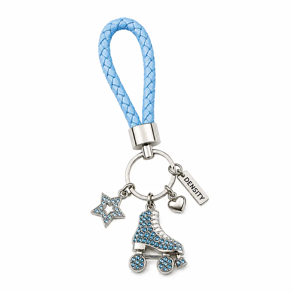 Llavero Patín Density Strass con Correa Trenzada Blue 1