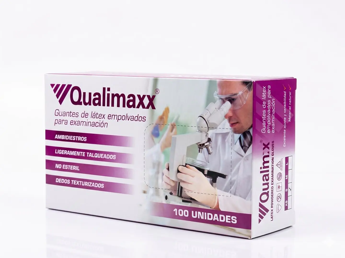 Guantes de látex Marca - Qualimaxx 100 unidades 1