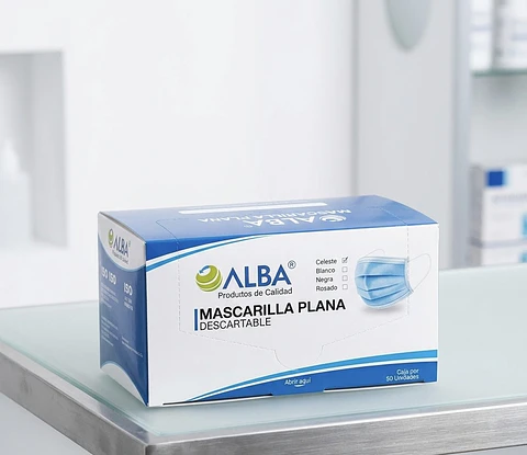 Mascarilla Descartable Marca Alba 50 unidades