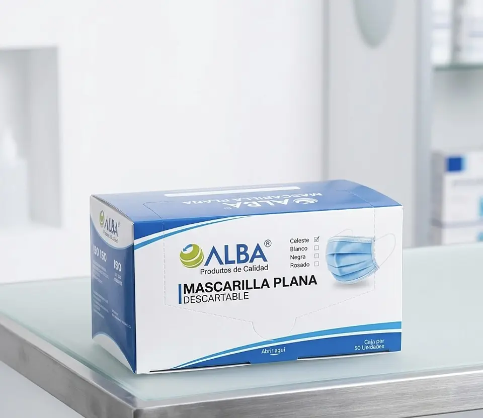 Mascarilla Descartable Marca Alba 50 unidades 1