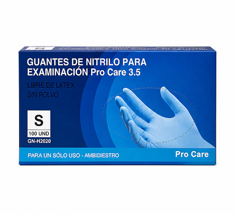 Guantes de Nitrilo Pro Care 3.5 | Caja x 100 unidades