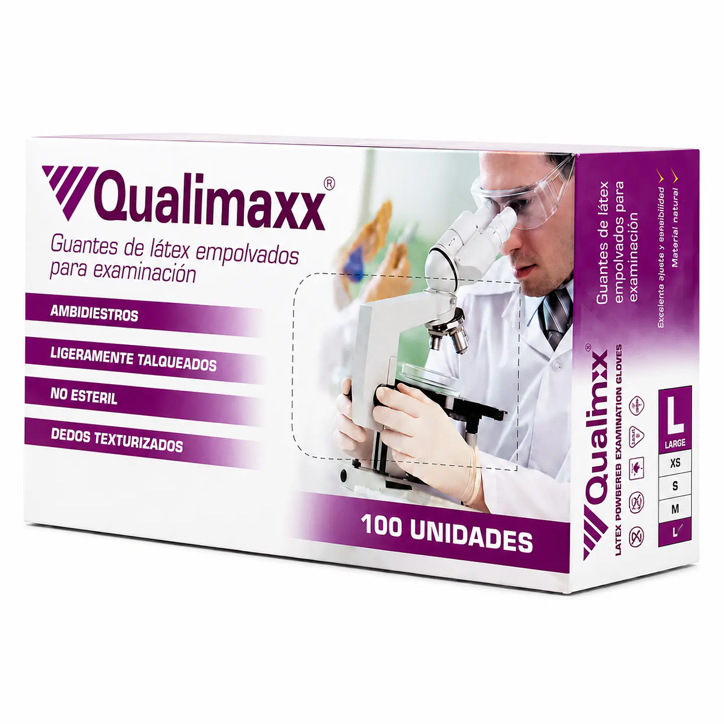 Guantes de látex Marca - Qualimaxx 100 unidades 2