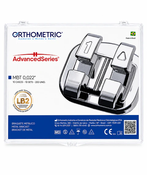 10 Casos -Brackets Metálicos Orthometric Advanced Series MBT 0.022" 