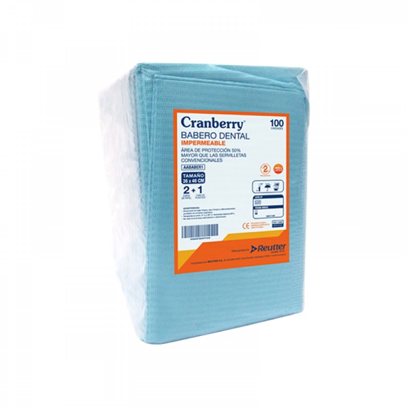 Babero Dental (servilleta) 36x46 cm Cranberry - Bolsa 100 unidades