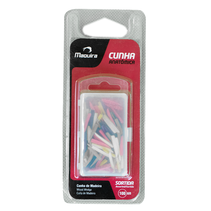 Cuñas de madera surtidas, caja 100 unidades, Marca Maquira 1