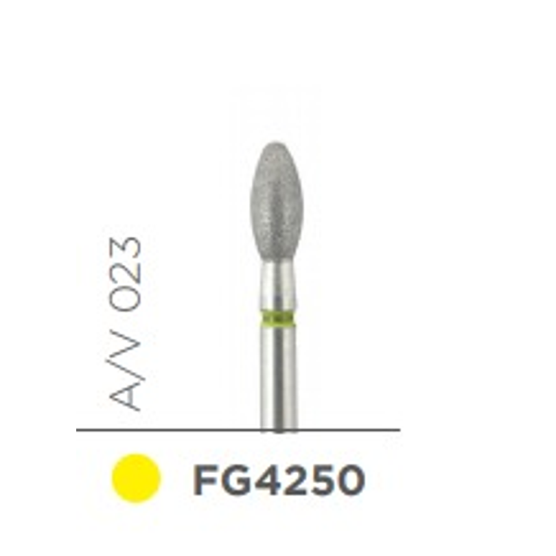 Fresa diamante p/pulido - Balon A/V 023 (aro amarillo) - Kerr