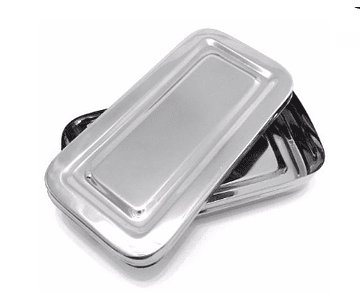 Caja metalica esterilizable 20x10x4 - importada 